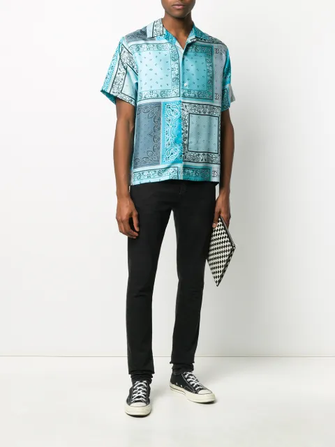 Shop blue AMIRI short sleeve bandana 