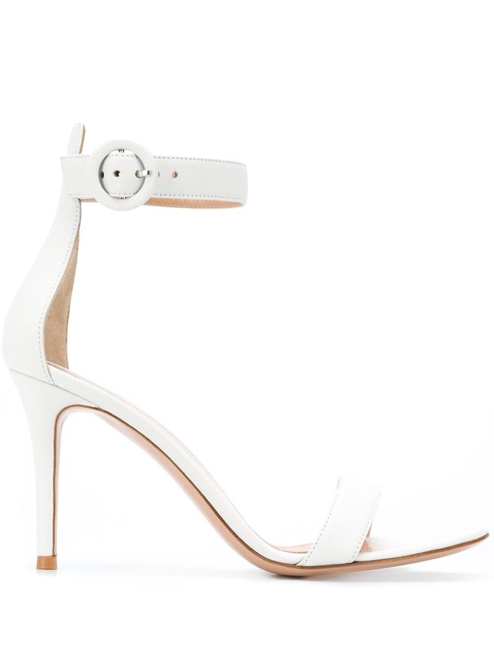 Shop Gianvito Rossi Portofino 85mm Leather Sandals In White