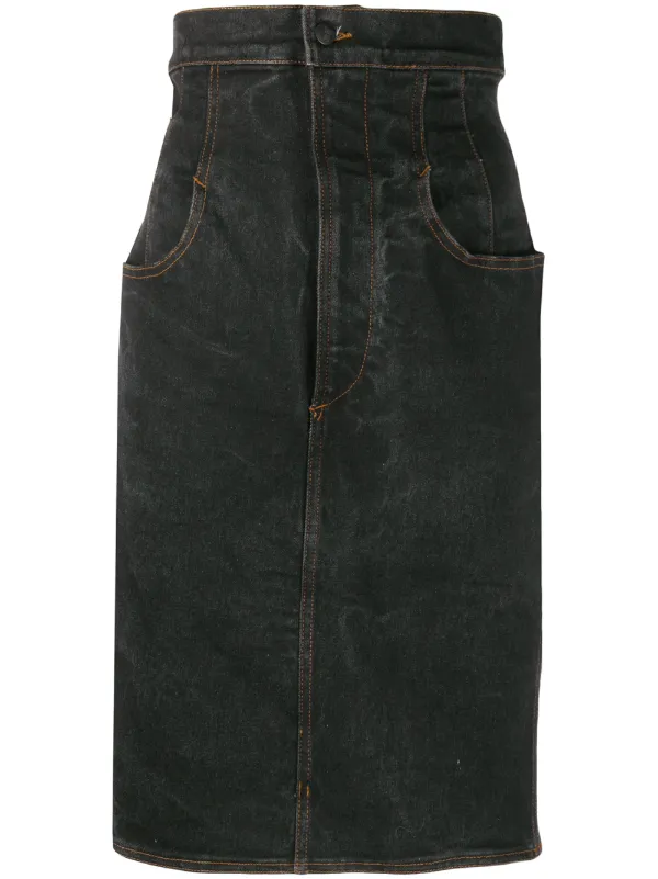 high waisted jean skirt express