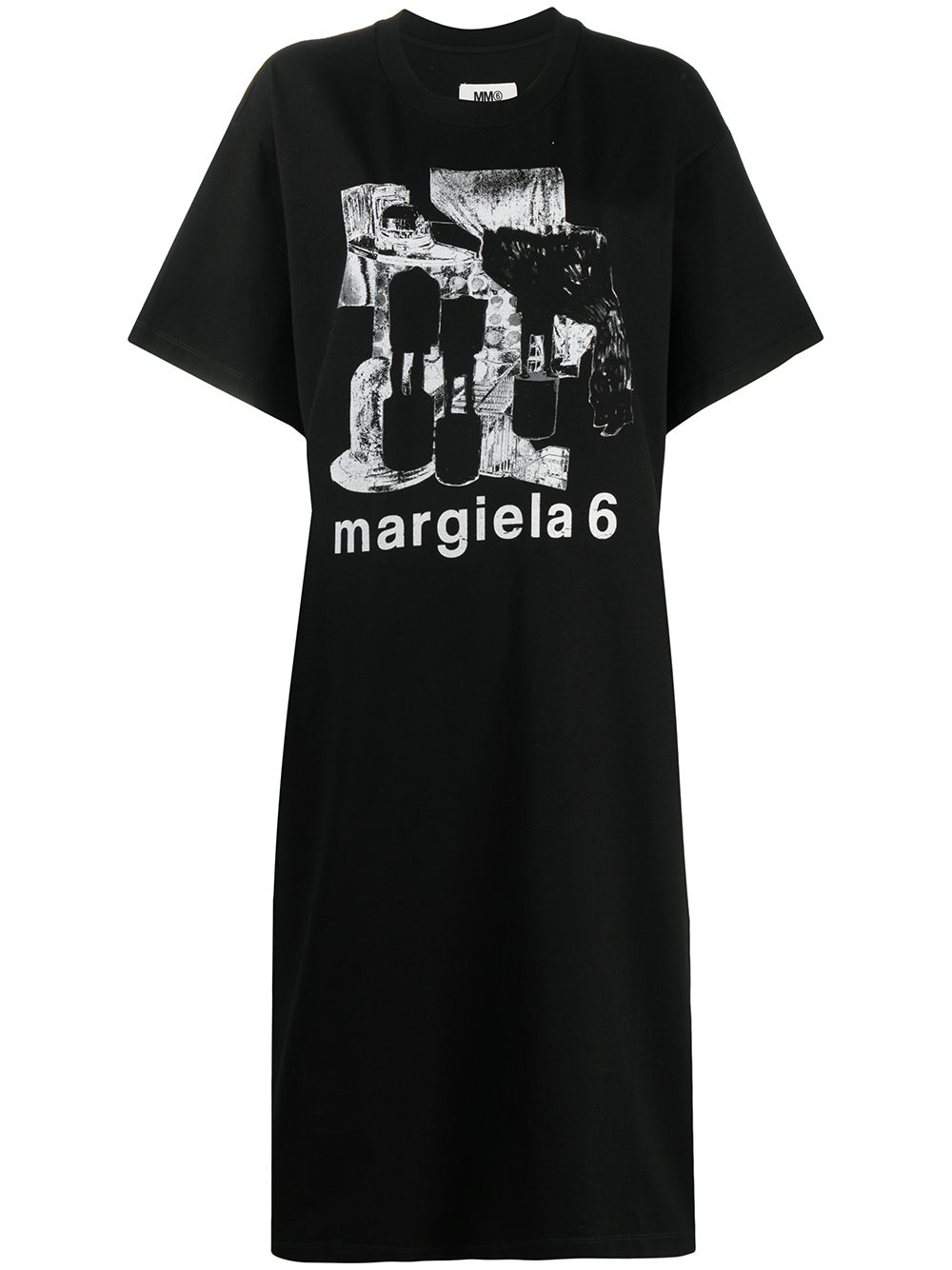 фото Mm6 maison margiela платье-футболка с графичным принтом