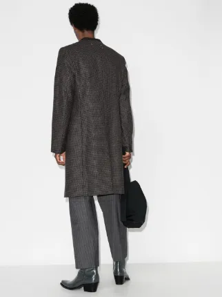 houndstooth collarless coat展示图