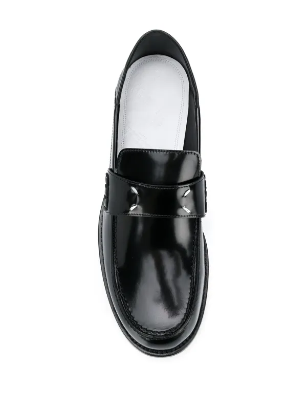 Maison Margiela Leather four-stitch Loafers - Farfetch