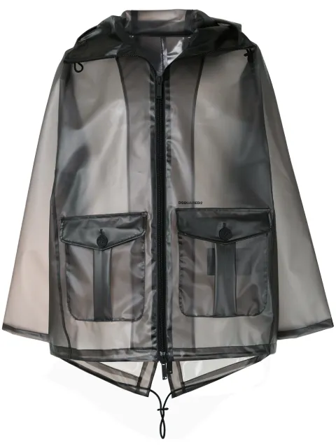 DSQUARED2 Kurzer Parka mit Sheer-Effekt