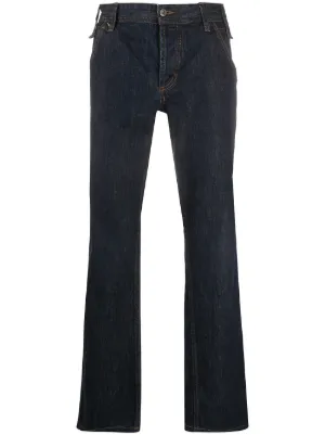 Dolce & Gabbana Pre-Owned جينز بقصة مستقيمة مزين بخياطة