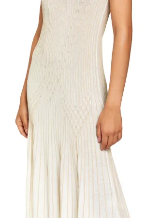 Textured lurex knit midi dress 