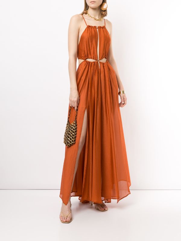 silk dress orange