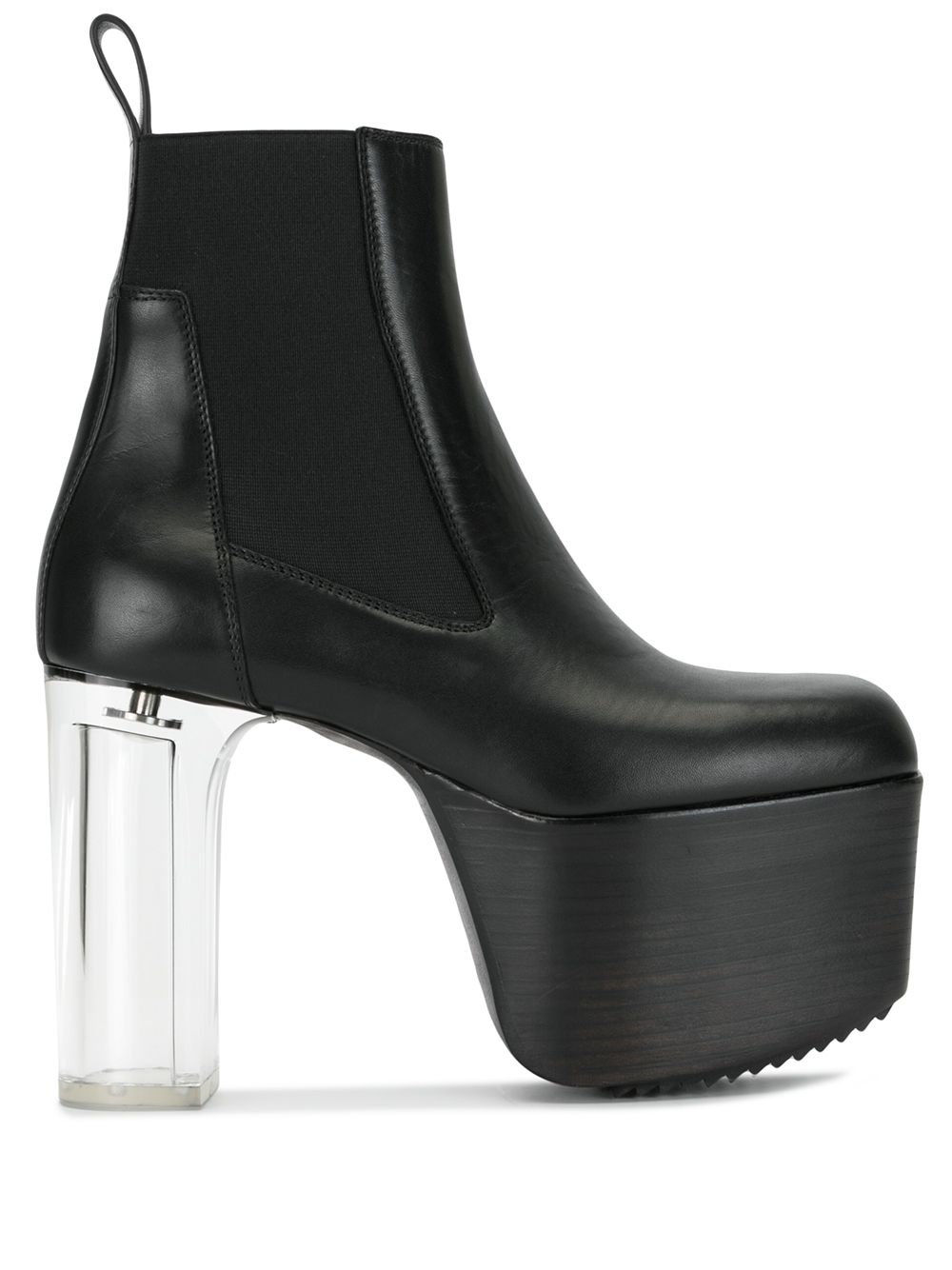 clear black boots