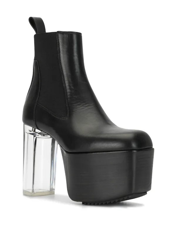 clear black boots