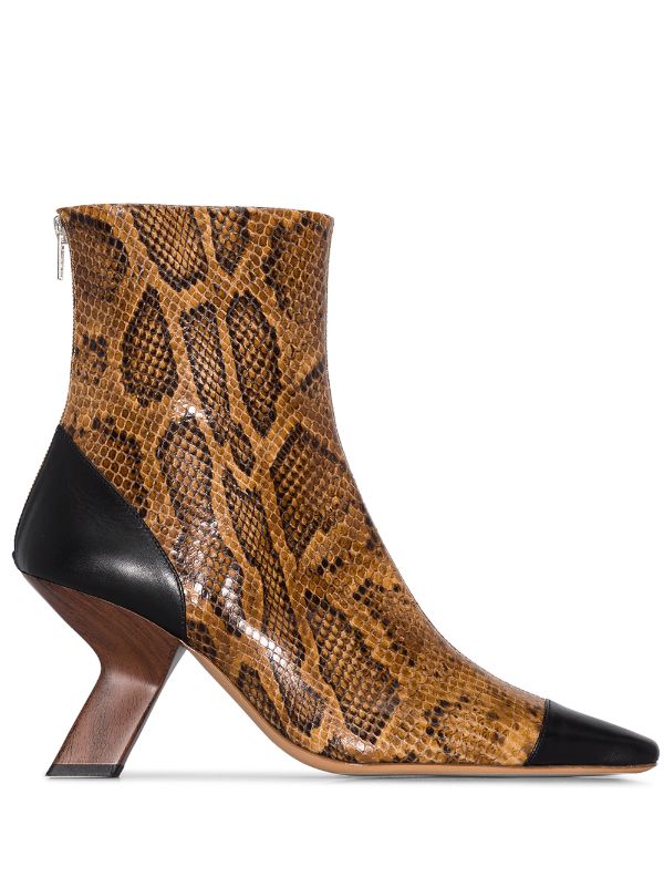 ankle boots snake print