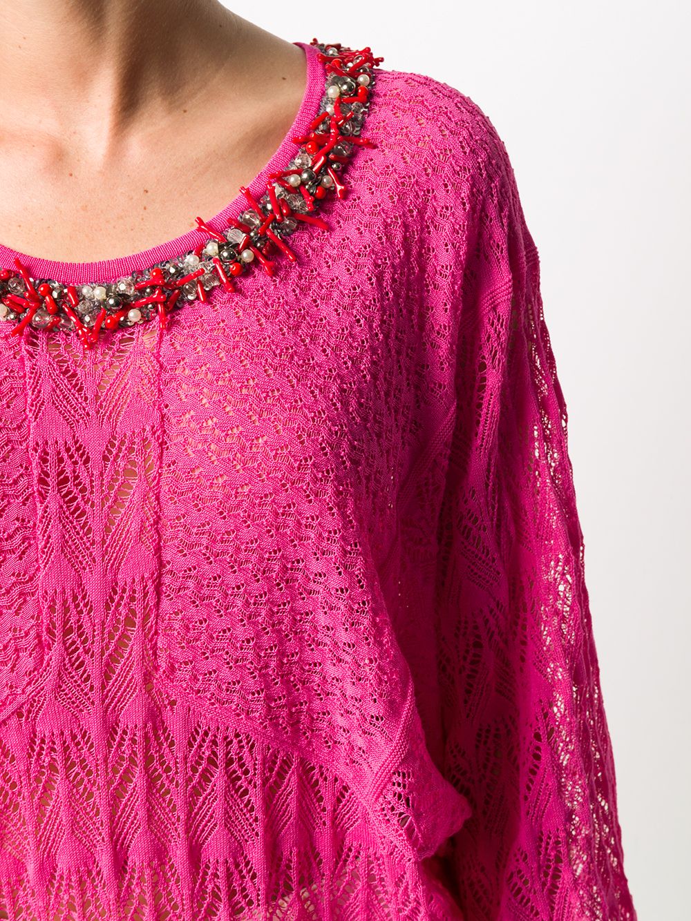 фото Blumarine embellished decorative knit blouse