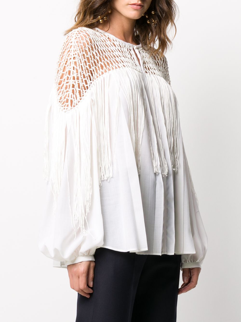 фото Gabriela hearst tassel fringed blouse