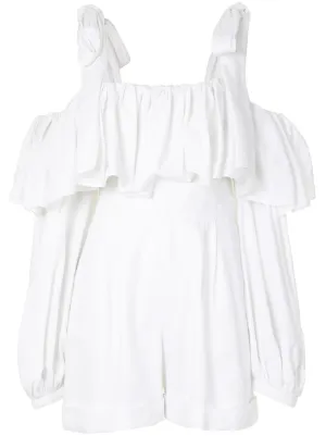 white fitted playsuit
