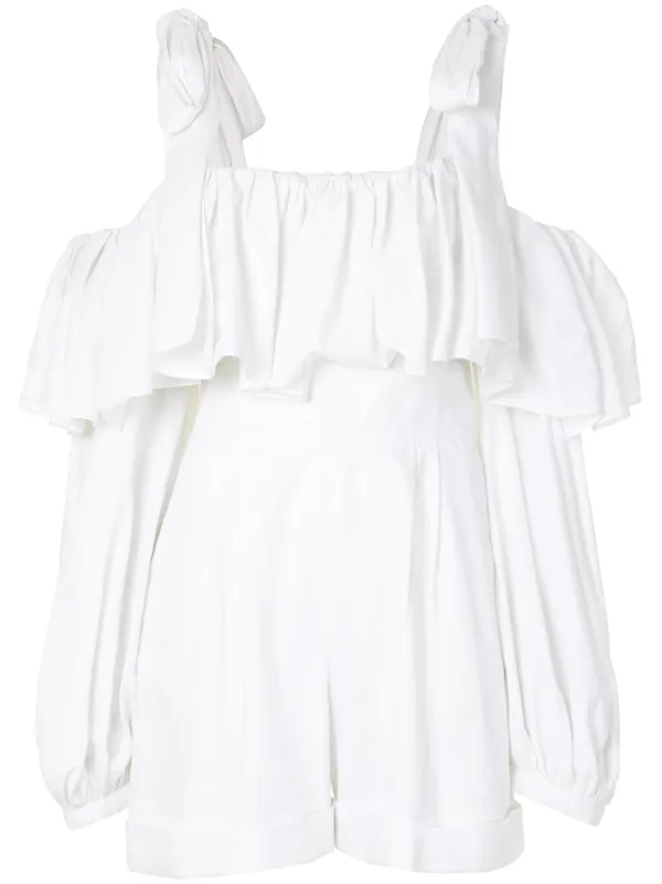 white one shoulder playsuit