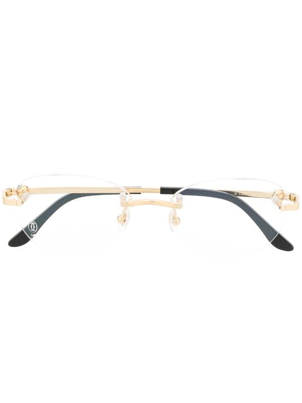 Cartier Eyewear Rimless Oval Glasses 
