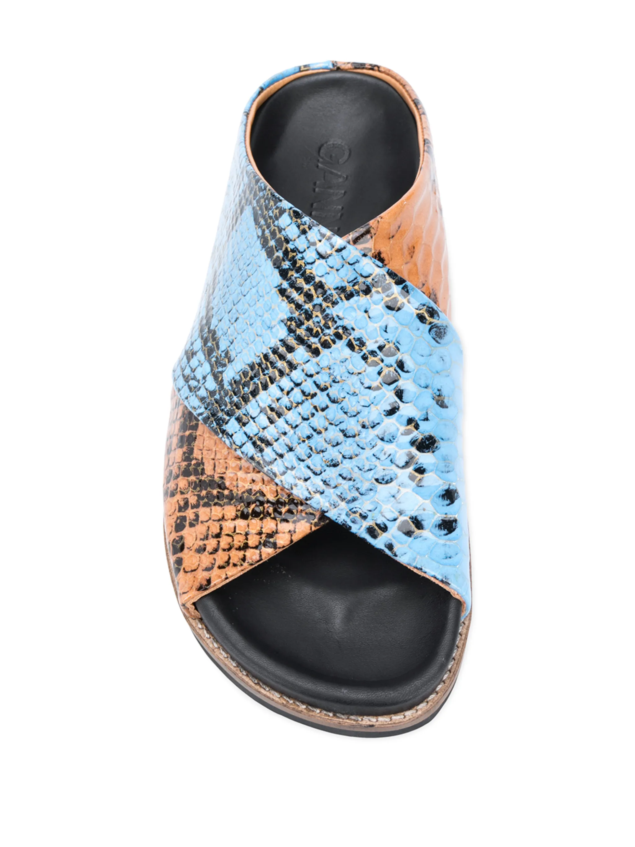 snake-effect crossover sandals | GANNI | Eraldo.com