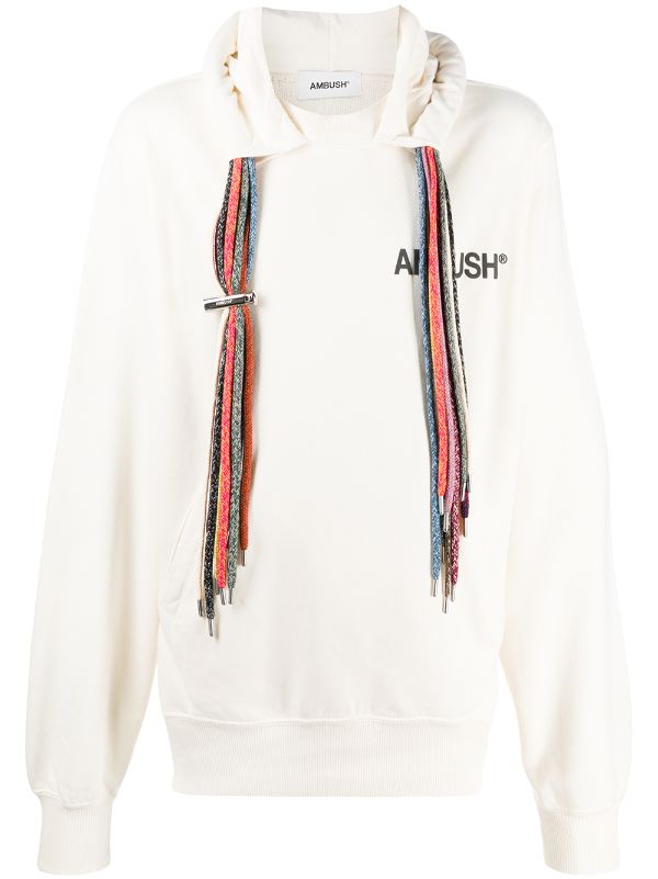 white drawstring hoodie