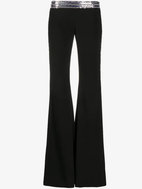 Balmain sequin-embellished flared trousers