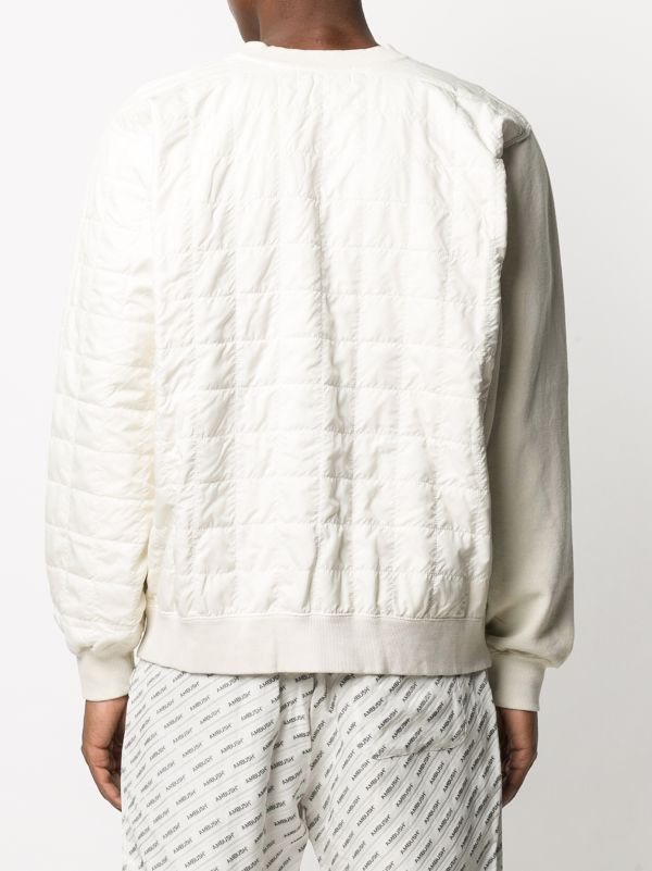 quilted crew neck sweatshirt