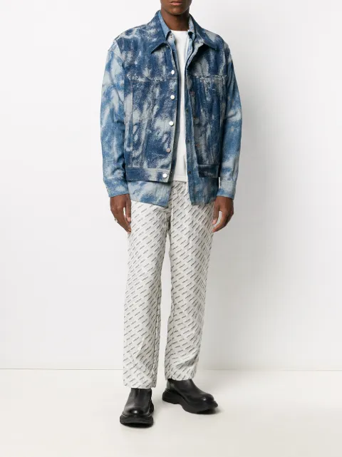 logo jacquard straight-leg trousers 