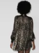Saint Laurent leopard-print metallic-sheen dress