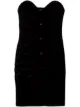 Image 1 of Saint Laurent strapless velvet mini dress