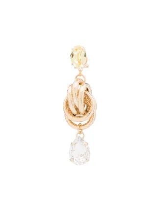 gold-plated crystal knot drop earrings展示图