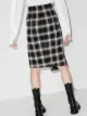 Off-White check-print asymmetric pencil skirt