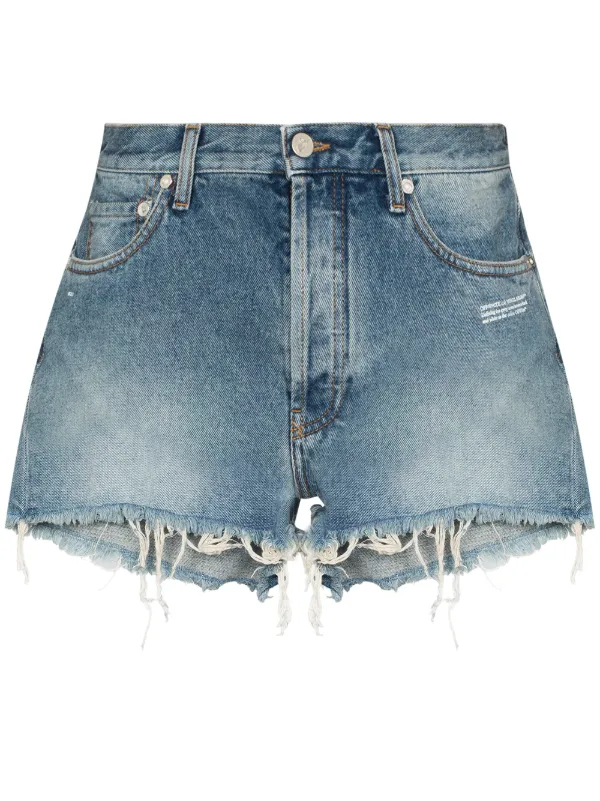 raw hem denim shorts