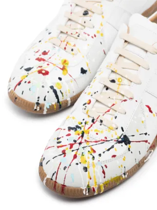 maison margiela high top paint splatter