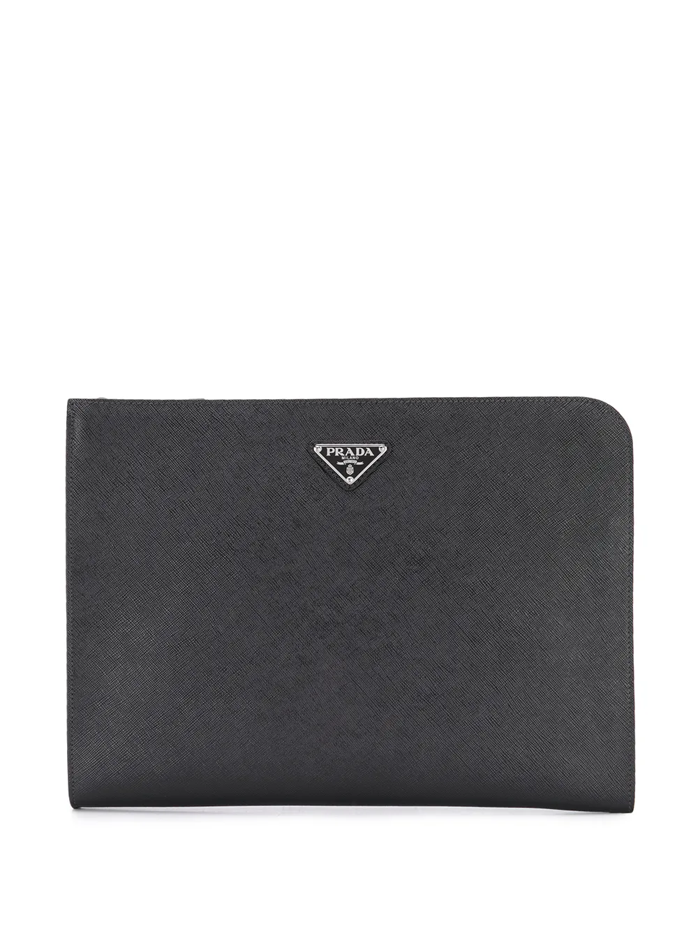 Prada エナメル ロゴ クラッチバッグ - ブラック Prada エナメル ロゴ クラッチバッグ - ブラック