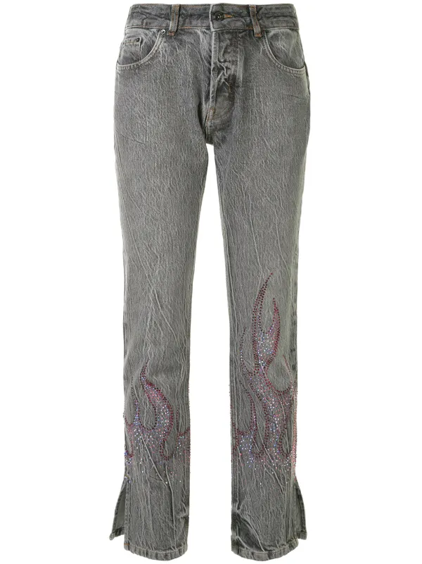 grey embellished jeans