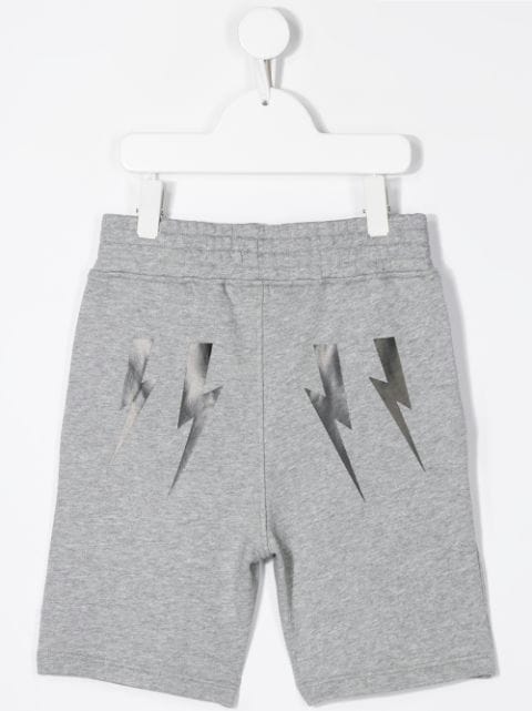 bolt print jogging shorts