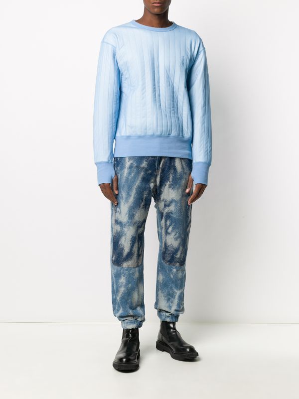 Acid Wash Blue Denim Jogger Pants