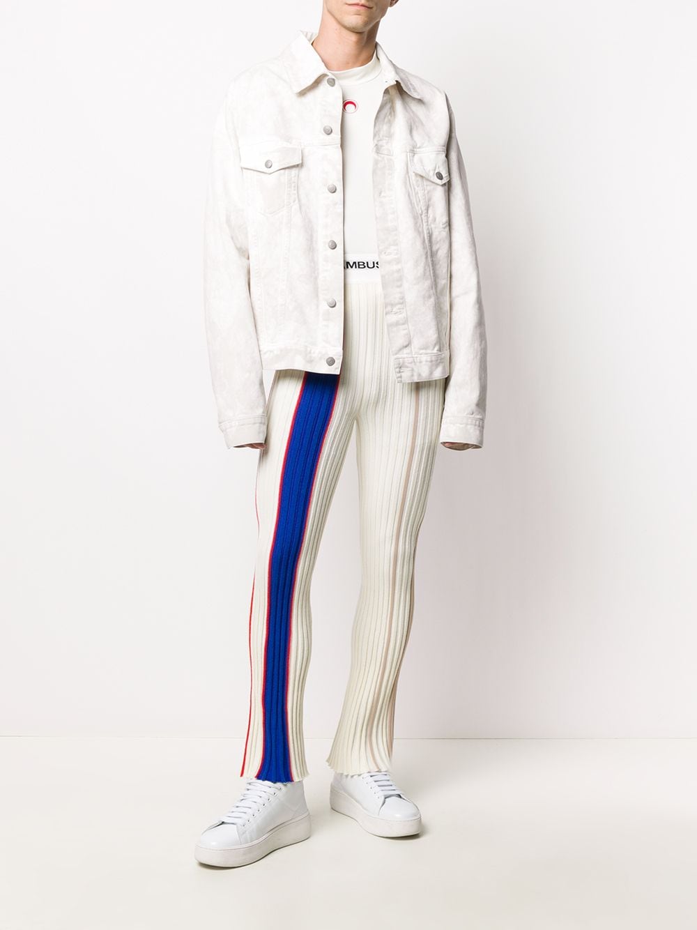 Shop Ambush Logo Band Ribbed Trousers In White