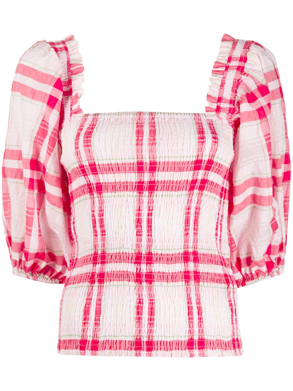 ganni smocked top