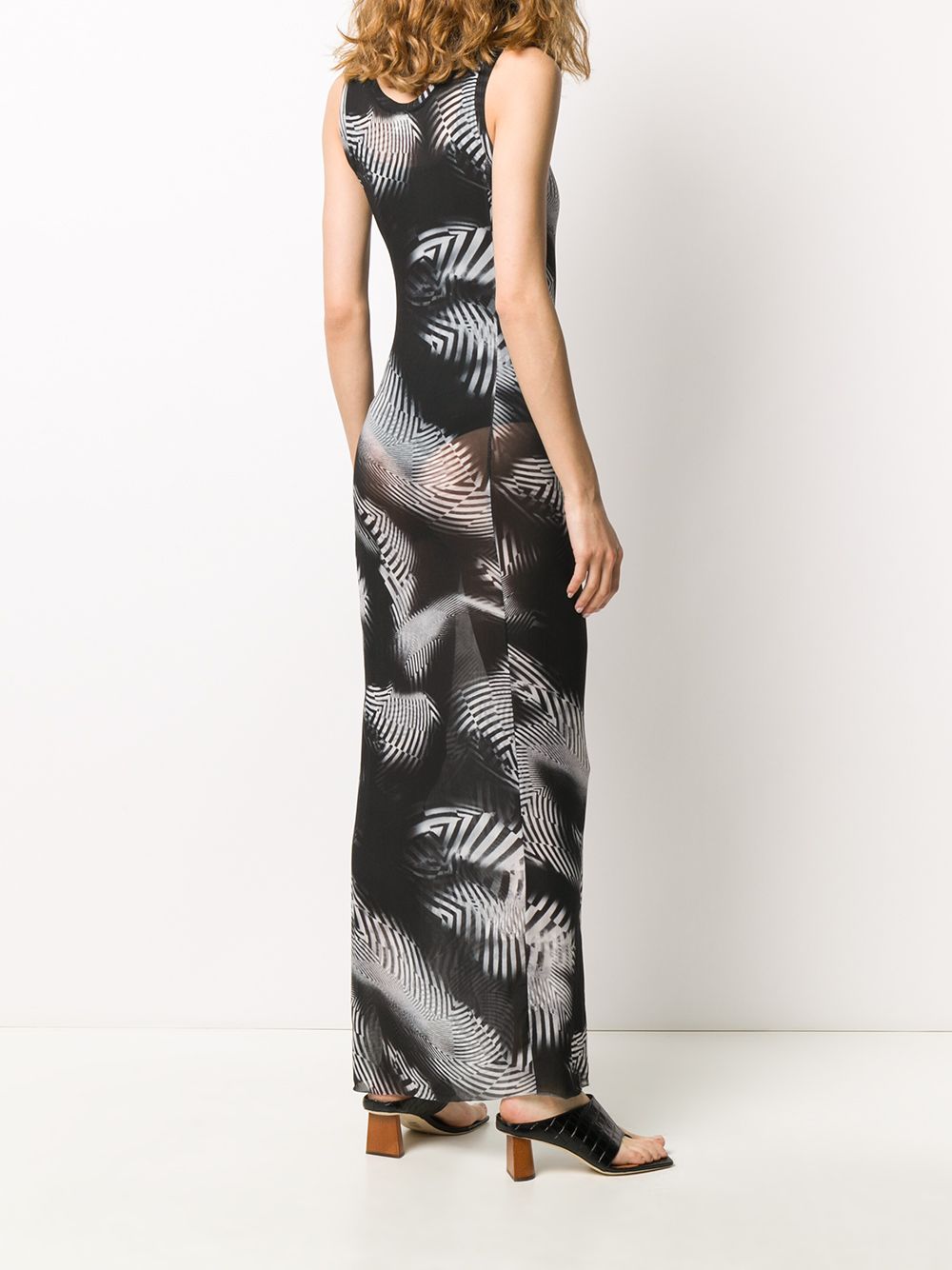 фото Stefano mortari sheer graphic print knitted dress