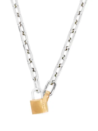 SMALL PADLOCK CHAIN NECKLACE SILVER GOLD展示图