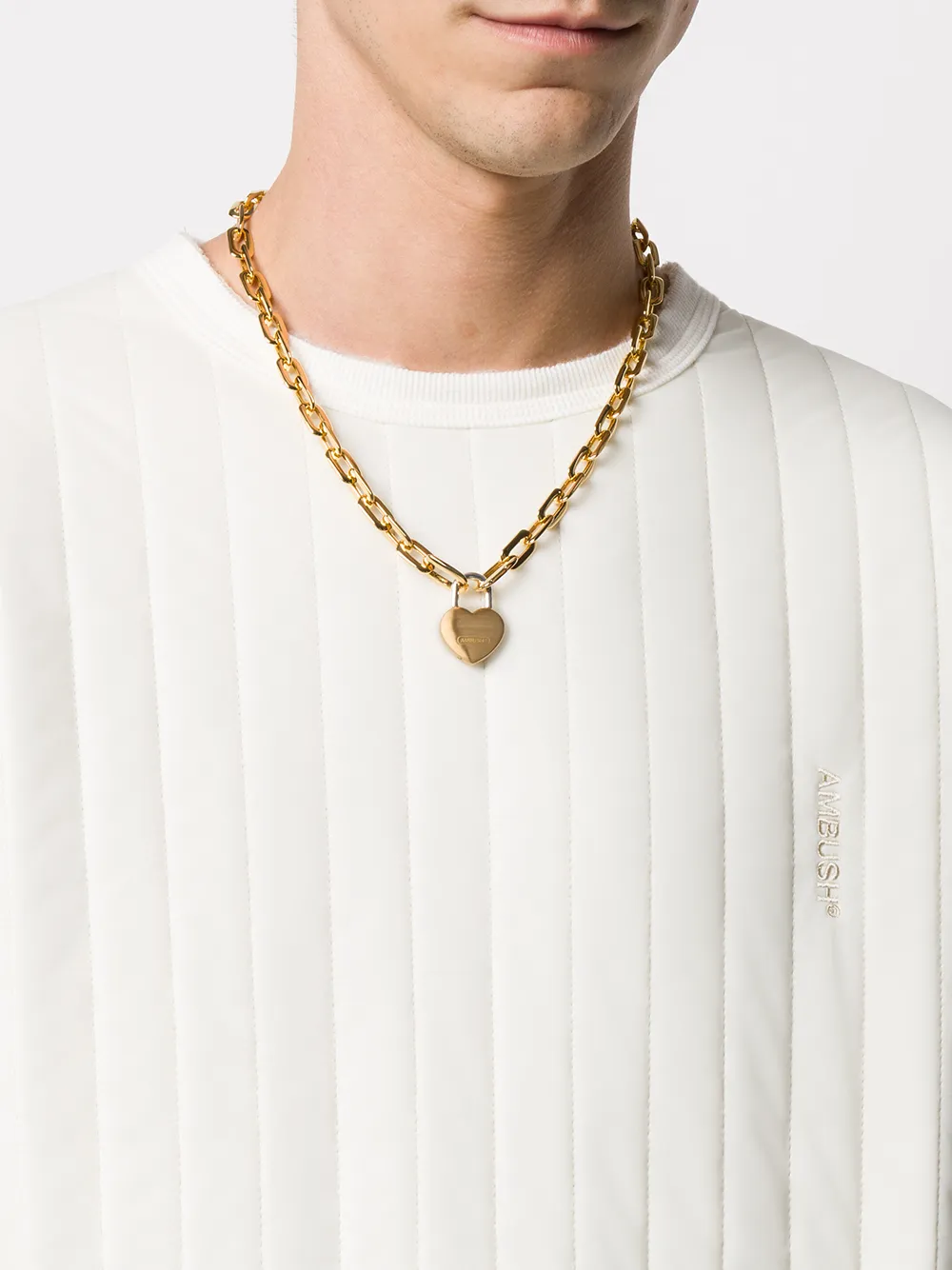 Shop Ambush Heart Padlock Chain Necklace In Gold