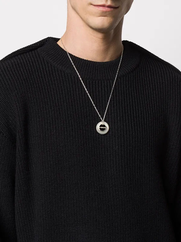 AMBUSH Carved Stone Pendant Necklace 