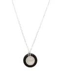 AMBUSH engraved logo round pendant necklace - Silver