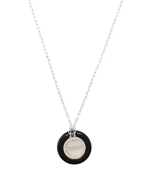 AMBUSH engraved logo round pendant necklace