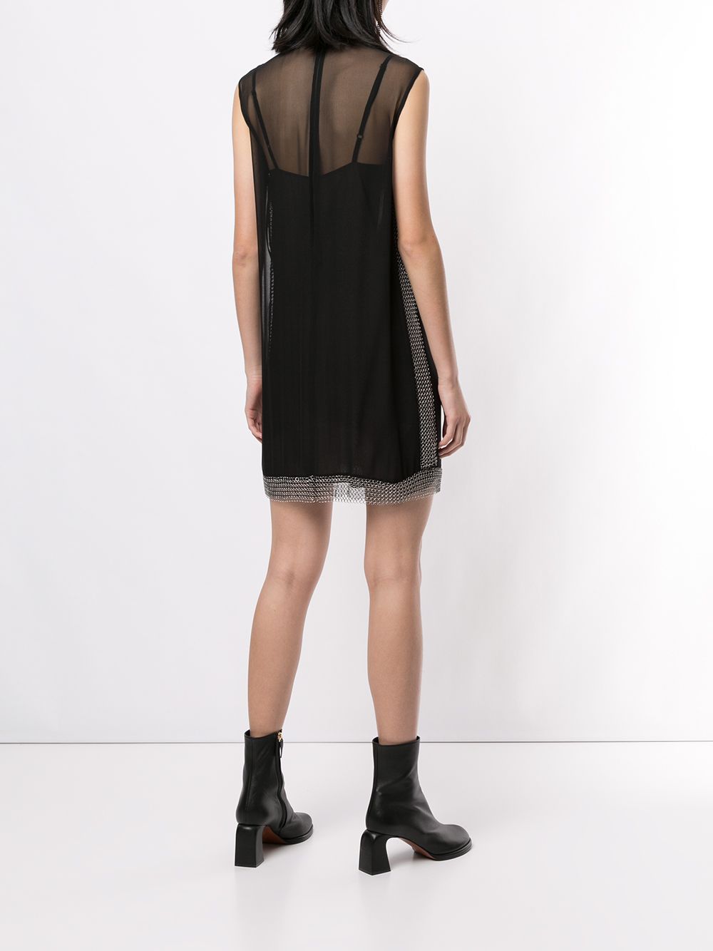 фото Vera wang chain-mesh trimmed mini dress