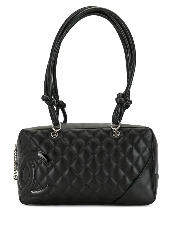 chanel black quilted tote