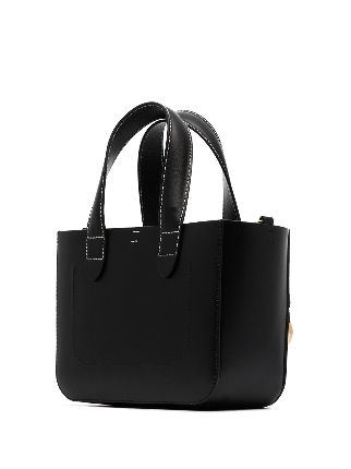 black mini chain leather tote bag展示图