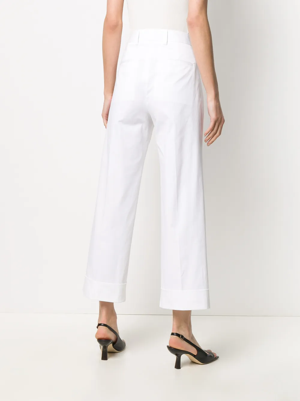 фото Brag-wette high-rise wide-leg cropped trousers