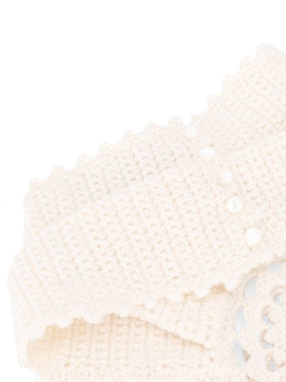 Pre-owned Saint Laurent Knitted Doily Scarf In Neutrals