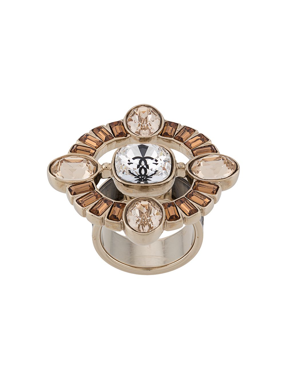 фото Chanel pre-owned кольцо с кристаллами