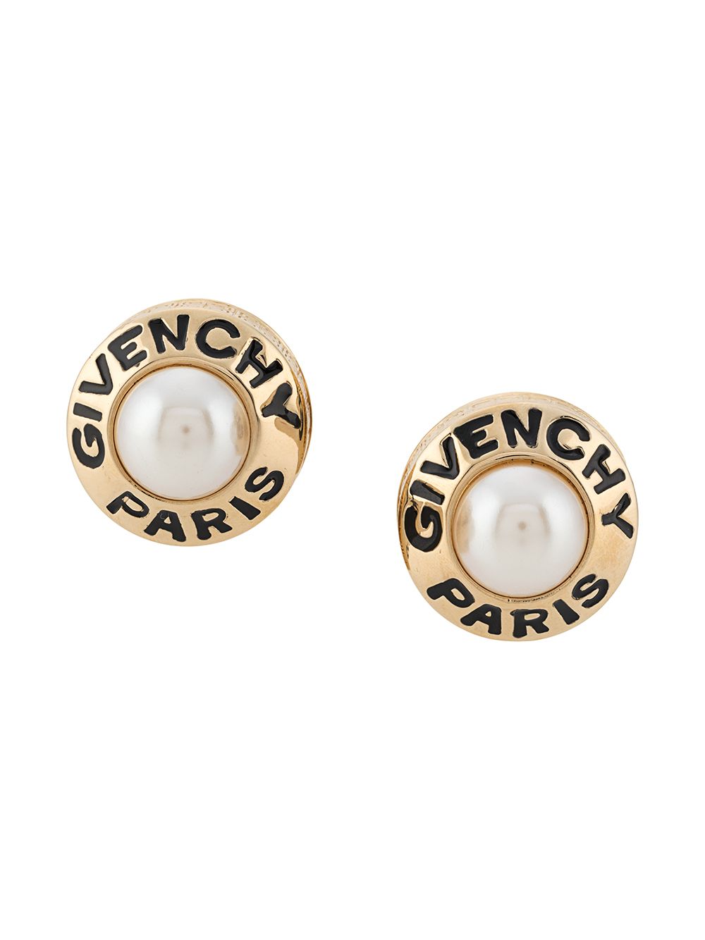 фото Givenchy pre-owned 1980s logo clip-on earrings