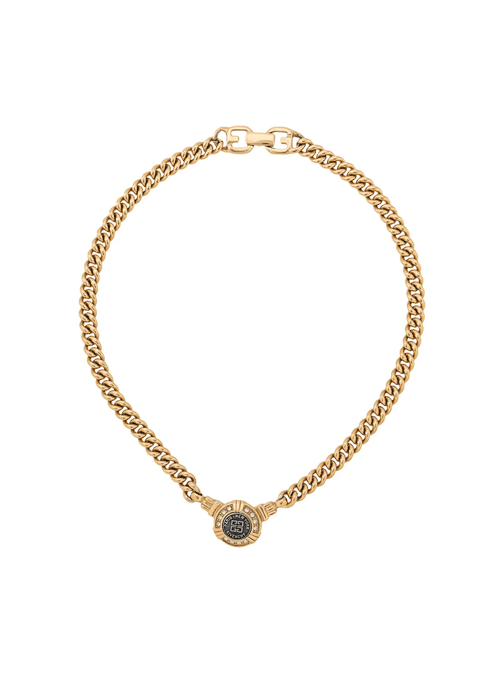Givenchy Pre-Owned 1980s crystal-embellished chain necklace | Gold | Image 1