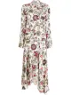 Image 1 of Materiel floral draped asymmetric dress